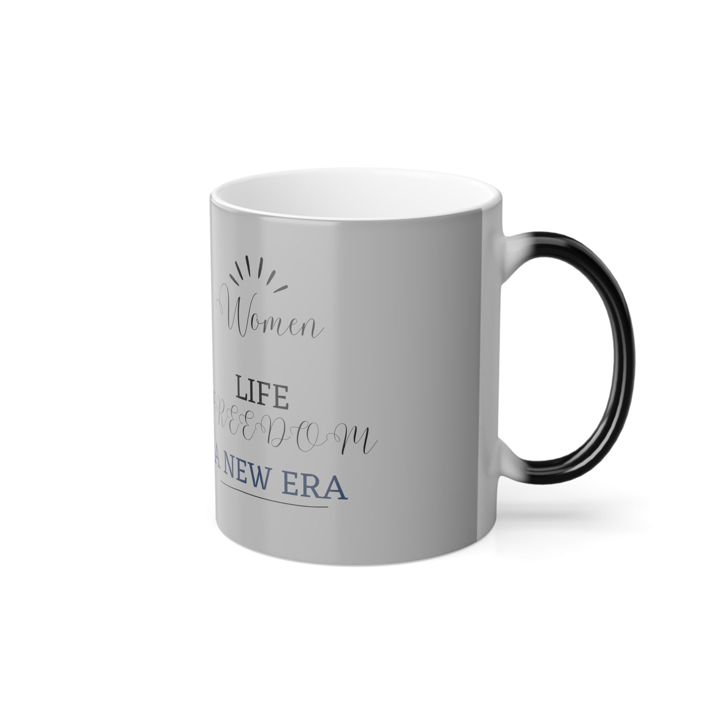 Women Life Freedom V Gray  - Color Morphing Mug, 11oz