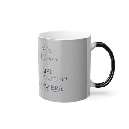 Women Life Freedom V Gray  - Color Morphing Mug, 11oz