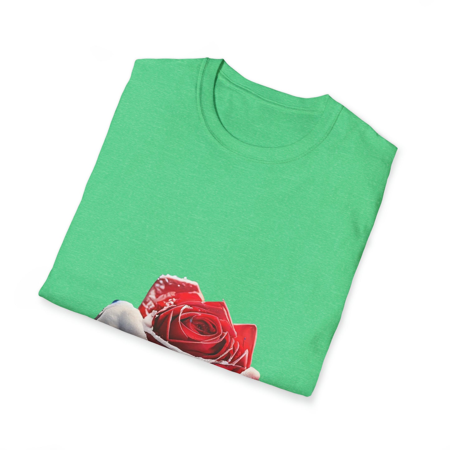 Snowy Red Rose - Unisex Softstyle T-Shirt