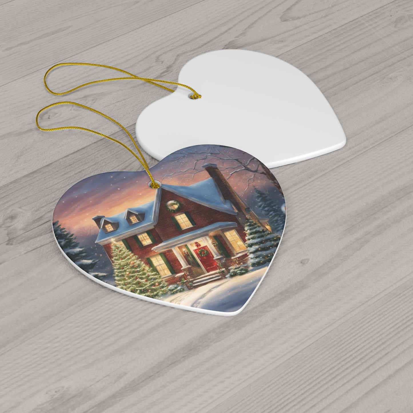 Child's Christmas Home in Dreams - Ceramic Ornament, 4 Shapes