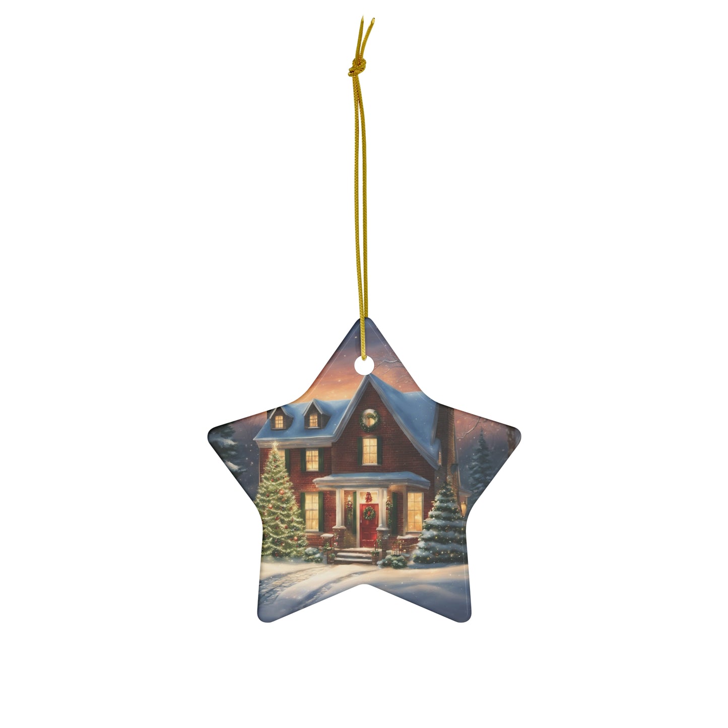 Child's Christmas Home in Dreams - Ceramic Ornament, 4 Shapes